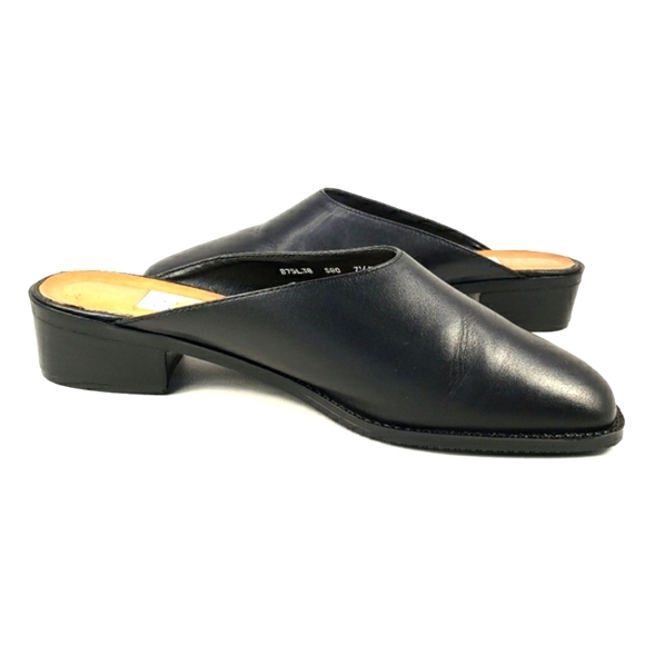 Life Stride Studio, Black Leather Slip On, Square Toe Mules. Women's Size 7.5M - Picture 3 of 12